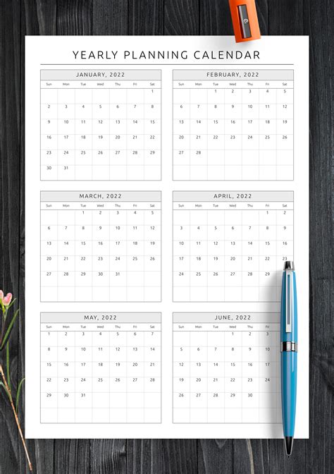 Yearly Printable Calendars