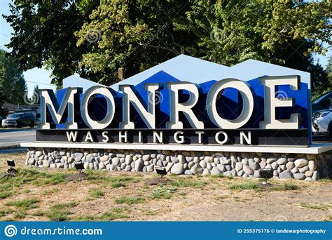 Sign for the City of Monroe Washington Editorial Photo - Image of ...