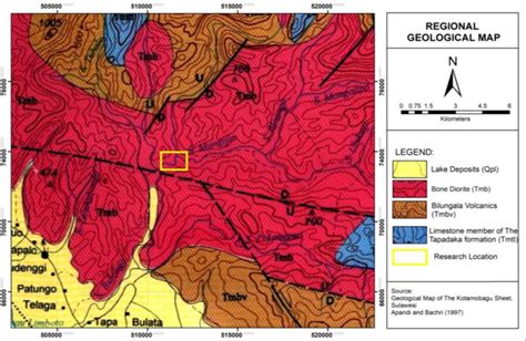 Regional geological map of Kotamobagu, Sulawesi [1] | Download ...