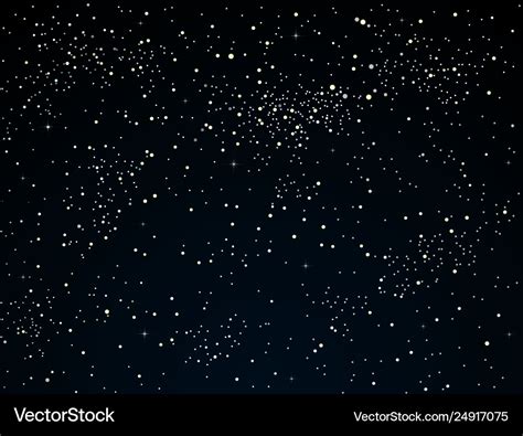 Starry night sky with dark blue glow Royalty Free Vector