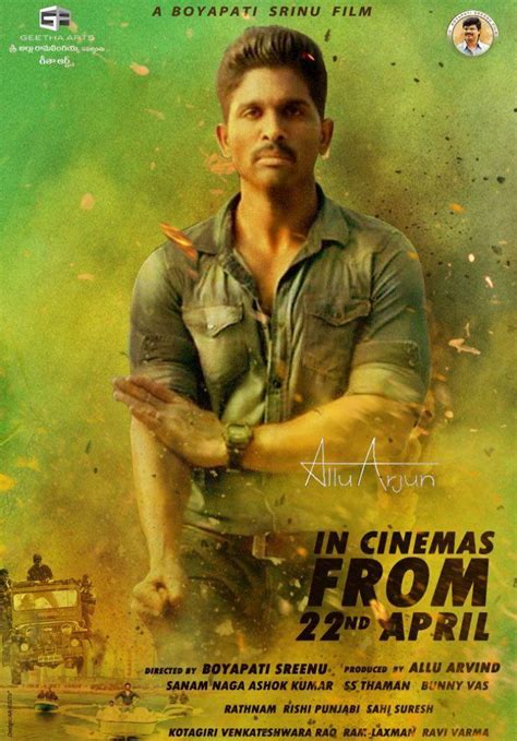 Picture 1023752 | Allu Arjun's Sarrainodu Movie Release Posters | New ...