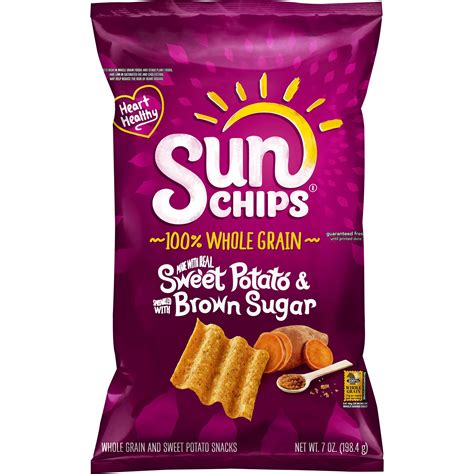 Sunchips Whole Grain and Sweet Potato Snacks, Sprinkled with Brown ...