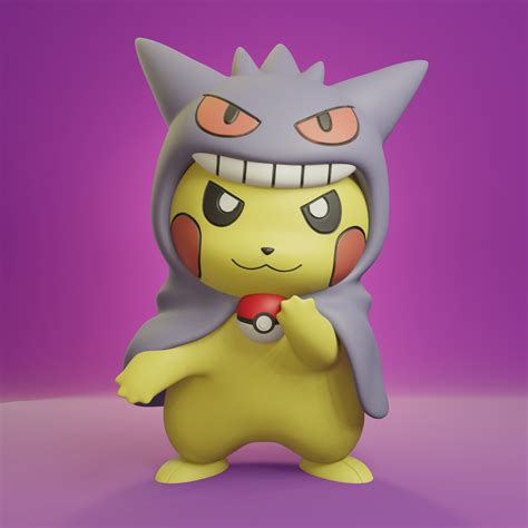 Free STL file Pokemon - Pikachu Cosplay Gengar 🐉・3D printing design to ...