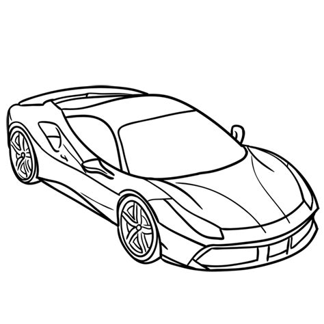 Ferrari Outline Drawing