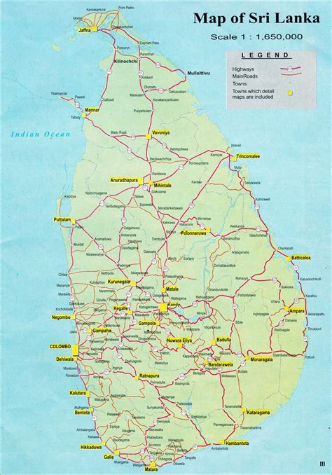 Large detailed road map of Sri Lanka with cities | Sri Lanka | Asia ...