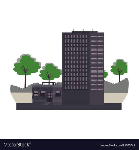 City buildings isolated Royalty Free Vector Image