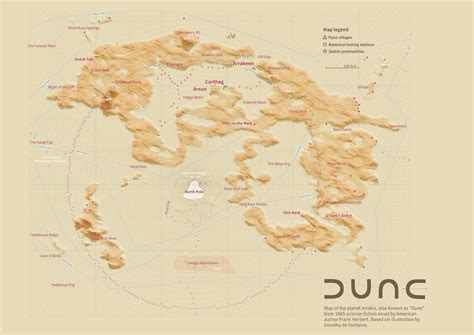 Dune Map. 3d Terrain Map of Arrakis. Dune Poster A2 Landscape - Etsy