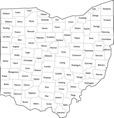 Printable Map Of Ohio Counties