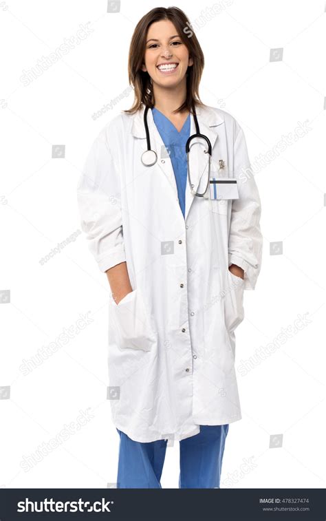 Cheerful Relaxed Female Doctor Uniform Full Stock Photo 478327474 ...