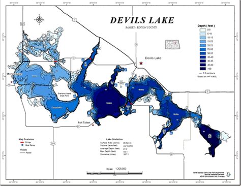 Devils Lake Map | Color 2018