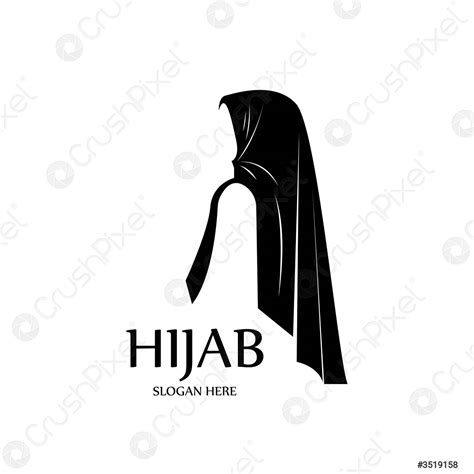 Hijab women black silhouette vector icons app-vector - stock vector ...