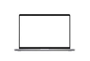 Modern thin frame laptop with blank screen. Vector 3d mockup isolated ...