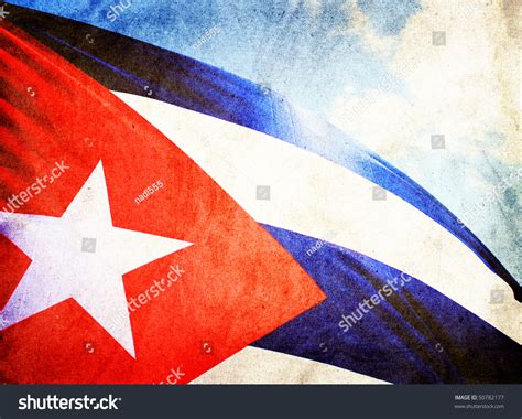 Cuba Flag Waving Wind Grunge Style Stock Photo 50782177 | Shutterstock