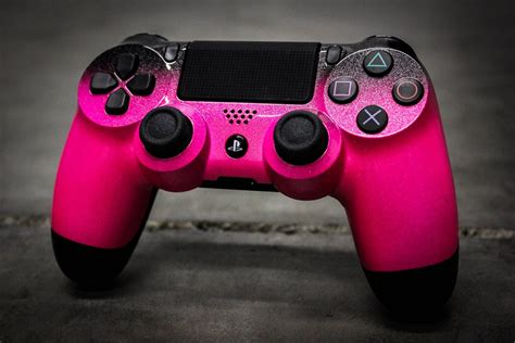 Custom PlayStation 4 Controller Sparklescent Pink & Metallic