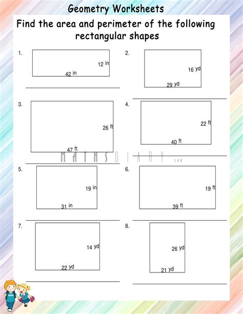 Area and perimeter of rectangles worksheets - Math Worksheets ...