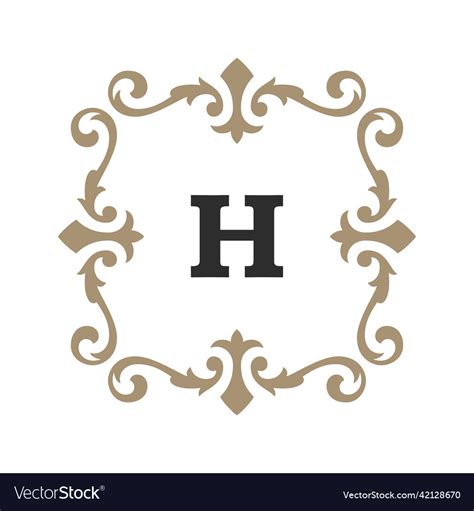 Luxury monogram logo template object Royalty Free Vector