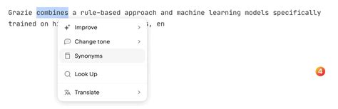 Rephrase and find synonyms | Grazie Browser Extension Documentation