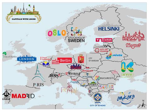 European Capital Cities (Map with City Logos) | Mappr