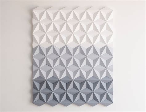 Geometric White Grey Wall Art Modern Wall Decor, White Wall Hanging ...