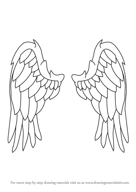 How to Draw Angel Wings (Angels) Step by Step | DrawingTutorials101.com