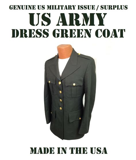 US ARMY MILITARY SERVICE DRESS GREEN UNIFORM COAT JAC… - Gem