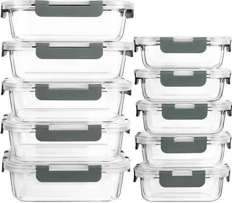 [10-Pack]Glass Meal Prep Containers with Lids-MCIRCO Glass Food Storage ...