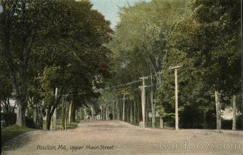 Upper Main Street Houlton, ME Postcard