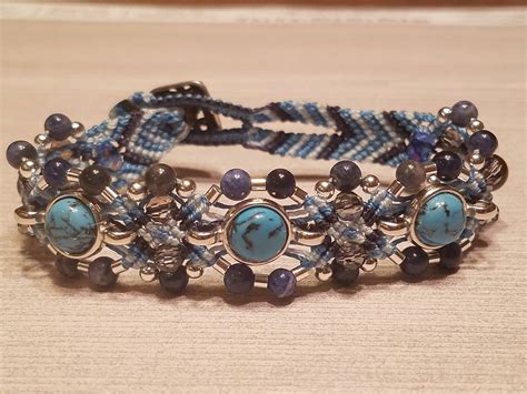 Beaded Macrame Bracelet | Etsy