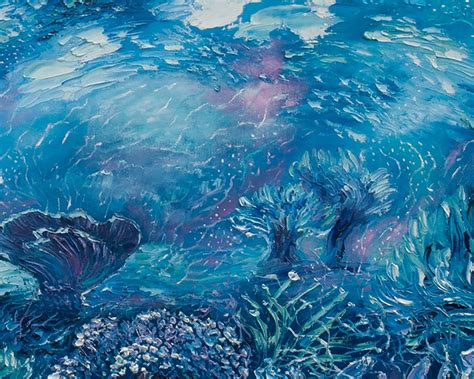 Underwater Painting Sea Original Art Oil on Canvas Painting | Etsy