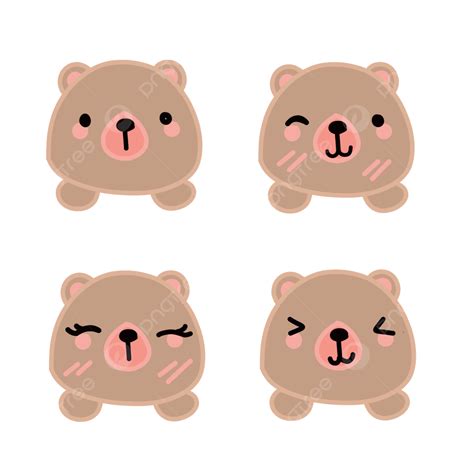 Kawaii Bear Clipart Transparent PNG Hd, Korean Bear Stickers Kawaii ...