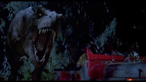 Image - Jurassic park t rex chasing jeep.png - Dinopedia - the free ...