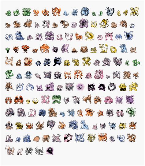 Colored Pokemon Red Blue Sprites, HD Png Download - kindpng