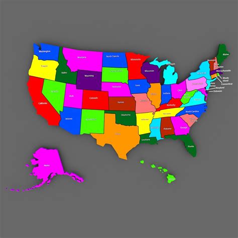 3D United States Political Map - TurboSquid 2073798