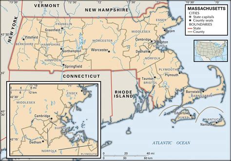 State and County Maps of Massachusetts