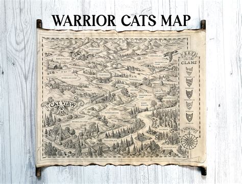 Warrior Book Map Warrior Cats Map Theforest Territories Map - Etsy ...