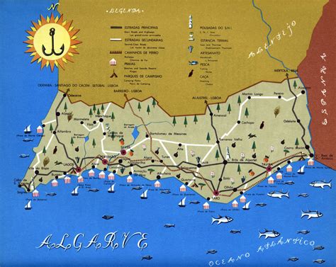 Large detailed tourist map of Algarve | Algarve | Portugal | Europe ...