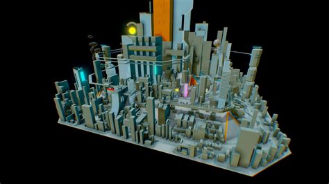 Cyberpunk city - 3D model by Konstantin Chemelev (@burunduk) [d00fb97 ...