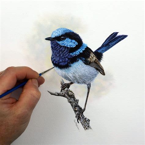 Watercolour wren painting lesson, instant PDF download - The Devon Artist