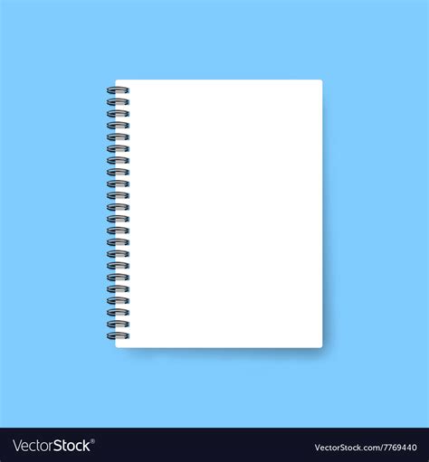 Realistic notebook template Blank cover design Vector Image