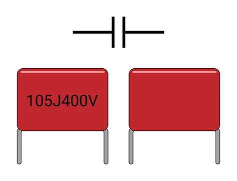 Polyester Film Capacitor and Symbol. Mylar Capacitor. Electronics ...