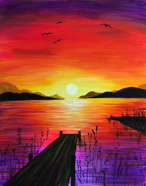 Mountain Sunset Drawing at PaintingValley.com | Explore collection of ...