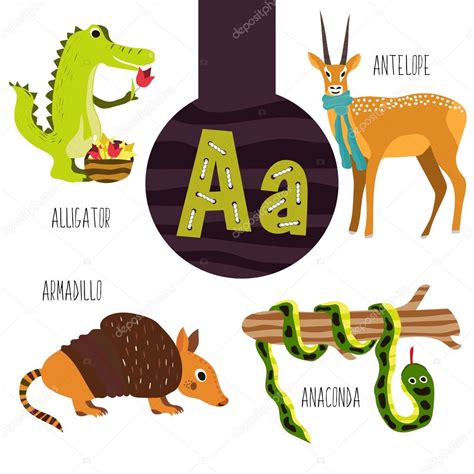 Fun animal letters of the alphabet for the development and learning of ...