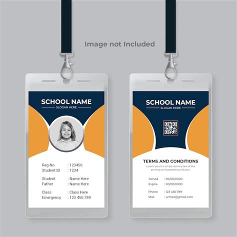 Premium PSD | School id card design psd template