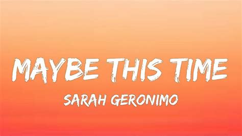 Sarah Geronimo - Maybe This Time (Lyrics) - YouTube