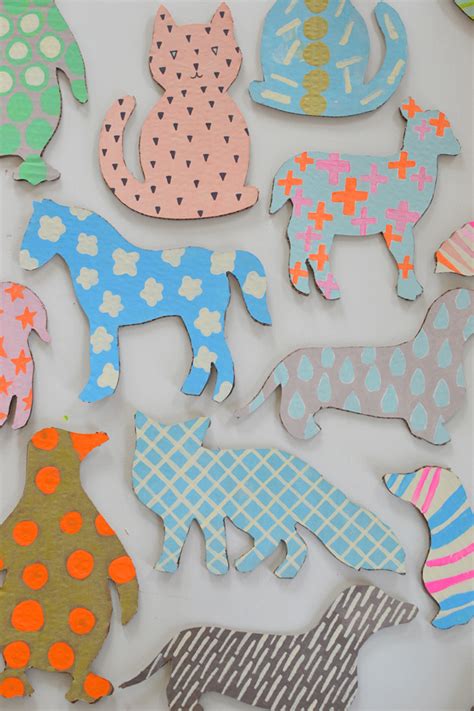 Patterned Cardboard Animals with Templates - ARTBAR