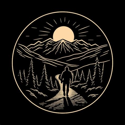 Premium Vector | Hiking silhouette vector art illustration