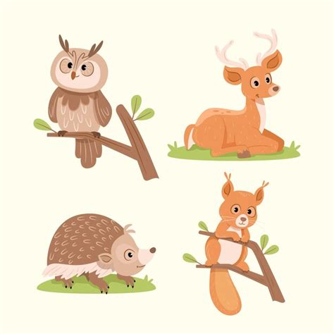 Free Vector | Hand drawn autumn animals collection