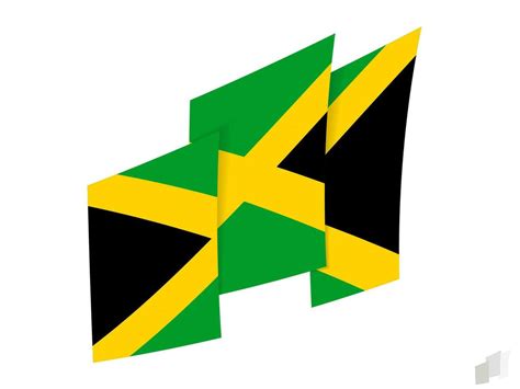 Jamaica flag in an abstract ripped design. Modern design of the Jamaica ...