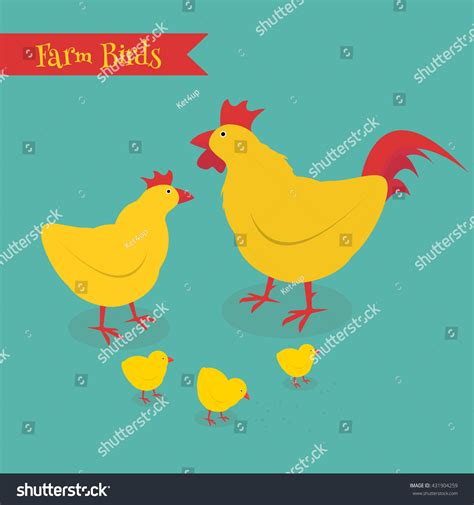 Cartoon Chicken Family Vector Illustration Farm Stock Vector (Royalty ...