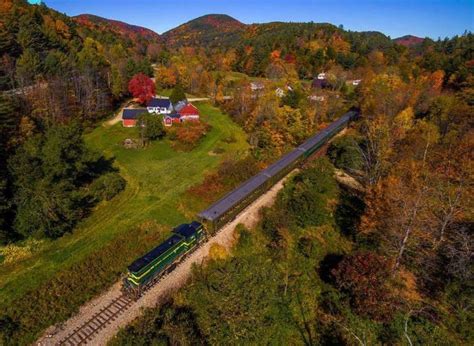 The three-hour foliage train ride journeys over a high trestle with ...